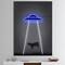 Designart - Neon UFO Abducting Cow - Modern & Contemporary Canvas Art Print